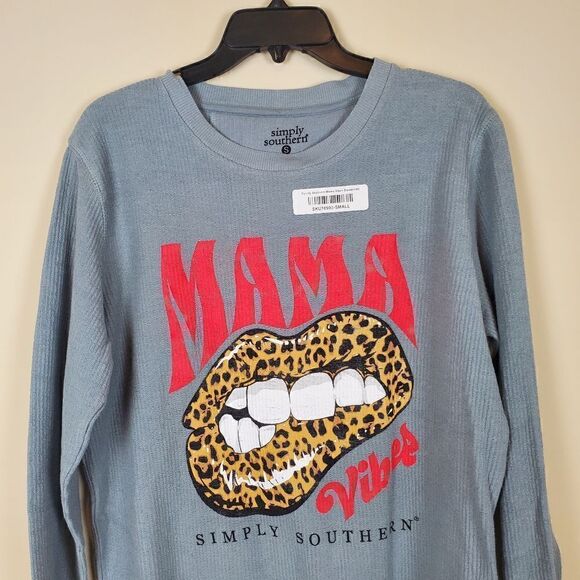 Simply Southern Light Gray Mama Vibes Sweatshirt Size Small - Picture 2 of 7